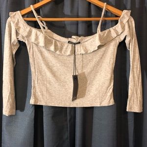 Elena Strappy Long Sleeve Frill Top